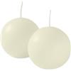 Cereria Di Giorgio - 4 Candele Sfera - Ø 8 cm - Panna