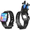 PRACHY Smart Watch con auricolari per donna uomo Bluetooth auricolare wireless SmartWatch Fitness Watch MP3 (nero)