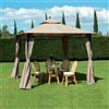 I Giardini del Re Gazebo Eden 3x3x2,7 mt in acciaio top e teli in poliestere da giardino esterno