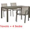 Yes Tavolo con 4 sedie in alluminio per esterno allungabile 160-240X90 caffè YES