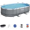 Bestway 56448 piscina Steel Pro MAX ovale 488x305x107 cm con telaio pompa filtro