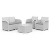 Keter Set salotto Rosalie Lounge bianco da giardino in polipropilene effetto rattan