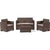 BICA Rattan Salotto Giardino Esterno Poly Rattan Divano Arredo Set Cuscini Poltrone