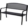 Outsunny Panca da Esterno Sedia da Giardino 2 posti in Acciaio, Nero, 127x60x85cm