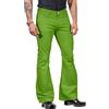 Oanviso Pantaloni a Zampa da Uomo Discoteca Pantaloni Svasati Carnevale Pantaloni Vintage Anni '70 Pantalone Club Pantaloni da Ballo Slim Fit Pantaloni Hippie A Verde XS