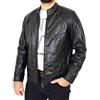 A1 Fashion Goods Mens morbida giacca in pelle nera casual zip chiusura cappotto - Nobel Nero XXXL