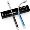 Vehhe - Accendino elettrico ricaricabile, 2 pezzi, con display a LED, interruttore di sicurezza, collo flessibile USB per candele, campeggio, griglia, fornelli a gas (nero e blu)…