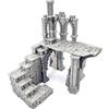 Q P Quality Printing 3D QP3D - Battle Ruined Building Wall, Terreno Scenario per tavolo e RPG 28-32 mm Miniature Wargame Props DnD D & D, stampato e verniciabile in 3D