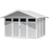 Grosfillex Casetta da giardino in pvc grosfillex utility 7 grigio-verde e bianco 370x298x250 cm - cod. 22807138
