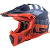 LS2 Casco Cross Bambino Ls2 Mx437 Fast Evo Mini Xcode Fluo Orange Blue, TAGLIA Bimbo Tg. M