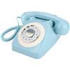 Cuifati Telefono Stile retrò, Telefono Fisso retrò Design Rotativo MS-300 per Casa e Ufficio (Azzurro)