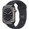 Apple Smartwatch Apple Watch Series 8 OLED 45 mm Digitale 396 x 484 Pixel Touch screen 4G Grafite Wi-Fi GPS (satellitare) [MNKU3FD/A]