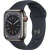 Apple Smartwatch Apple Watch Series 8 OLED 41 mm Digitale 352 x 430 Pixel Touch screen 4G Grafite Wi-Fi GPS (satellitare) [MNJJ3FD/A]