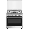Ⓜ️🔵🔵🔵 Smeg CX91GM - Cucina, Piano cottura a a Gas, 90x60 cm, Acciaio Inox, Forno Termoventilato, Nuova Classe A