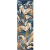 Lupia Appendiabiti da parete tema foglie 46x125 cm LEAVES WHITE BLUE a pannello con stampa, guardaroba, attaccapanni muro con 5 ganci