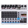 BOMGE 8 channel mini audio mixer Line Mixer ，DC 5V，with MP3 Player,Bluetooth, U disk 48V,24DSP effects, USB recording Ideal for Small Clubs or Bars, Studio Recording (8 channels-WHITE)
