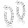 Tuscany Silver Orecchini a cerchio con zirconi in argento sterling per donna