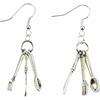Miniblings posate set 3 orecchini gancio Coltello Forchetta Cucchiaio cucina Kitchen - gioielli moda in a mano I orecchini orecchini
