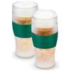 Host Bicchieri per Birra Freeze, Bicchiere da Mezzo Litro a Doppia Parete di Plastica da Congelatore Con Gel Refrigerante, Set di 2, Verde