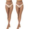 MANZI Collant oleosi da donna, lucidi, 15D, 2 paia, Bianco-2 paia, L-XL