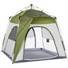 Outsunny Tenda da Campeggio 2 Posti Pop Up con Porta a Cerniera e 3 Finestre, 240x240x199cm, Verde|Aosom