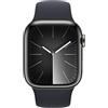 Apple Watch Series 9 GPS+Cellular 41mm Graphite Stainless Steel Sport Band S/M -