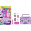 Polly Pocket - Disco Dance Fashion Reveal, playset da viaggio a forma di stereo portatile, include bambola con felpa, gioco d'acqua a sorpresa e 16+ accessori, giocattolo per bambini, 4+ anni, HRD65