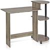 Furinno Compact Scrivanie per Computer, Legno, Rovere Francese Grigio/Nero, 39.62 x 39.62 x 85.34 cm