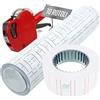 Tempo di Saldi Etichette Adesive per Prezzatrice Compatibilità Universale 8 Cifre 21 x 12 mm - Rotoli per etichettatrice etichette adesive - Etichette Prezzi per Negozio e Ufficio (10-Rotoli)