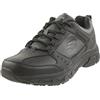 Skechers Oak Canyon Redwick Uomo Formatori, Black Leather Synthetic Textile Black Trim, 46 EU