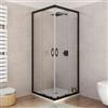 DEGHI Box doccia 80X80 cm scorrevole con vetro trasparente e profilo nero opaco 185h - Lite