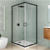 DEGHI Box doccia 80X100 cm scorrevole con vetro trasparente e profilo nero opaco 185h - Lite