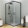 DEGHI Box doccia 80X120 cm scorrevole con vetro trasparente e profilo nero opaco 185h - Lite