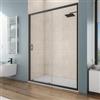 DEGHI Box doccia nicchia 130 cm scorrevole con vetro trasparente e profilo nero opaco 185h - Lite