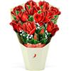 CUT POPUP.COM CUTPOPUP Bouquet di Rose - Biglietto Auguri Compleanno, Biglietto Festa della Mamma, 26x30cm 3D Biglietto Compleanno per Moglie, Mamma, Figlia, Lei (Roses Bouquet V2) US8-86IT