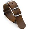 zssmGood Pelle Nato Strap 20mm/22mm di sostituzione del cinturino anello tipo fibbia braccialetto di vigilanza Wearable caffè leggero, 24mm