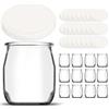 SPECIAL-DAY Set di 12 vasetti da yogurt in vetro con 24 coperchi ermetici senza BPA - Made in France - per yogurtiera - Robot - Multicooker (Thermomix, SEB, TM5 / 6, cookéo ecc.) - 143 ML / 125 GR