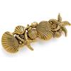 Dreamtimes Pinza per capelli di stelle marine pinze per capelli guscio Pearl accessori per capelli Vintage metallo fabbricato a mano grande barrette di metallo francese per capelli per donne (oro)