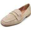 IF Fashion Scarpe Mocassini Slip On Loafers Morbidi Donna Camoscio Scamosciato Semplice J20066 Khaki N.39