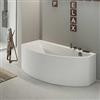 Grandform/Kinedo Slim Edge Asimmetrica Oxygen Pool plus 160x90 Vasca Idromassaggio - RUBINETTERIA: SENZA RUBINETTERIA - Bianco : Lucido - Verso : Destra