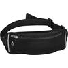 MYCARBON Marsupio Sportivo Cintura Da Corsa Leggera Con Foro Per Cuffie Impermeabile Per Cane, Passeggiate, Ciclismo, Escursionismo, Viaggio, Misura Smartphone Sotto 6 Pollici Nero
