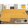 BIANCHERIAWEB Copridivano Genius con Penisola Chaise Longue Modello Swing Colore Senape Sinistra Senape