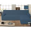 BIANCHERIAWEB Copridivano Genius con Penisola Chaise Longue Modello Swing Colore Blu Sugar Destra Blu Sugar