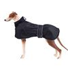 Opaeroo Impermeabile per cani Giacca impermeabile per cani con striscia riflettente regolabile Vestiti impermeabili per animali domestici con bande regolabili Adatto per levrieri e Whippet XS nero