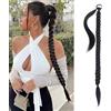 Wekuw Coda Capelli Extension (Nero) Coda Finta Capelli Coda Capelli Veri Code Finte Per Capelli Treccia Finta Capelli Extension Coda Capelli Treccia per Capelli Ponytail Extension Coda Finta