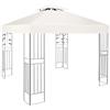 SupBiky Gazebo di ricambio, 3 x 3 m, impermeabile, stabile, resistente all'inverno, 160 g/m², beige, doppio tetto da giardino, gazebo pieghevole, per feste, copertura superiore a due livelli