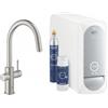 Grohe Miscelatore per lavello con doccetta e sistema filtrante acqua Acciaio satinato super steel Blue Home Grohe 31541DC0