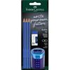 Faber-Castell - Set da scrittura Grip 2001 blu, 5 pezzi | Con 3 matite B, gomma e temperino per la scuola, l'ufficio o la casa