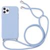 Yoedge Custodia per Apple iPhone X/XS Cover con Cordino Regolabile 5,8 Pollice, Ultra Sottile Morbido Silicone Leggero Soft TPU Bumper Shock Protettiva Case Stylish Pratico Cordino - Blu