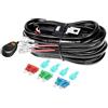 PICAA Kit Di Cablaggio Fendinebbia con Interruttore 12V 40A Kit Cavi Auto On-Off Interruttore per Barra LED Fuoristrada Cabina Barca-ATV Camion SUV e Moto 2-lead